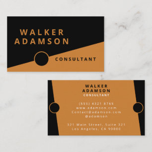 Modern Minimal Bronze & Black Business Card