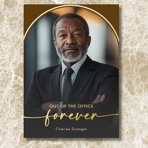 Modern Minimal Brown Retirement Party