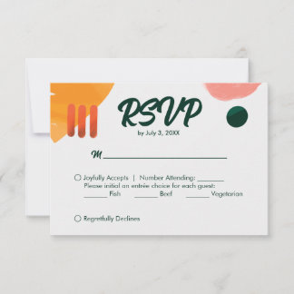 Modern Minimal Brush Strokes RSVP Card