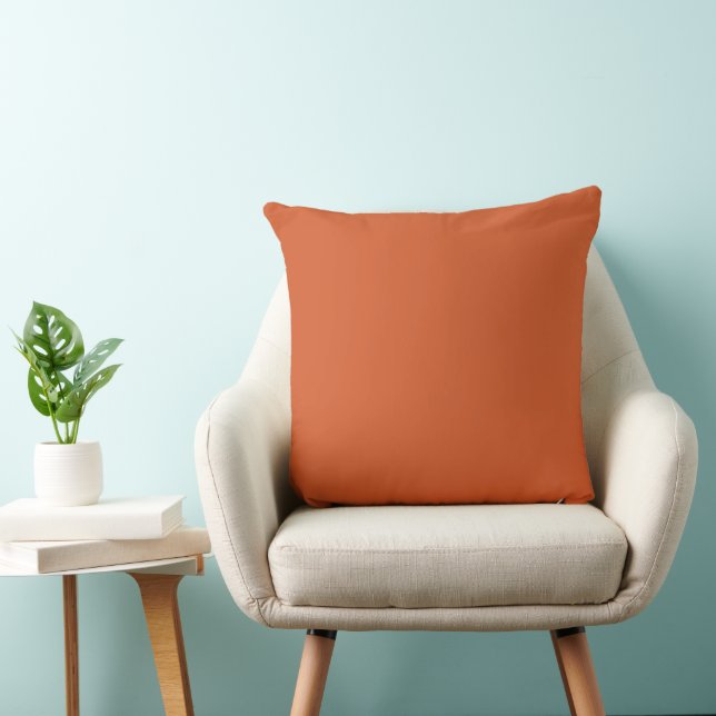 Modern Minimal Burnt Orange Solid Fall Cushion (Chair)
