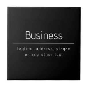 Modern Minimal Business Name & other Info   Black Ceramic Tile