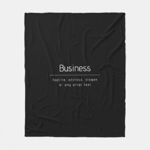 Modern Minimal Business Name & other Info   Black Fleece Blanket