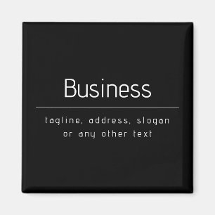 Modern Minimal Business Name & other Info   Black Magnet