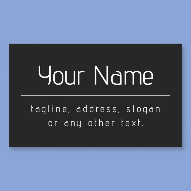 Modern Minimal Business Name & other Info | Black Rectangular Sticker (Creator Uploaded)