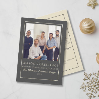 Modern Minimal Business Team Photo Christmas Holiday Card
