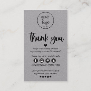 Modern Minimal Business Thank You For Order Insert