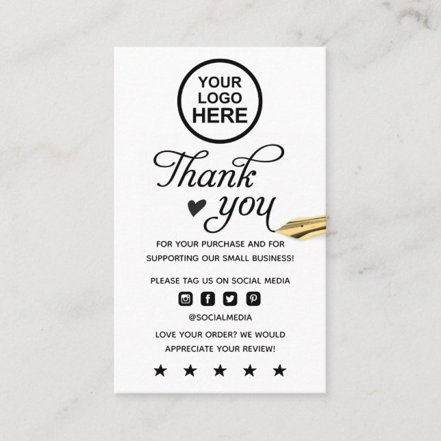 Modern Minimal Business Thank You For Order Insert (Front)