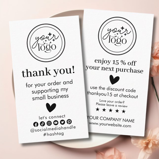 Modern Minimal Business Thank You For Order Insert (Modern Minimal Business Thank You insert)