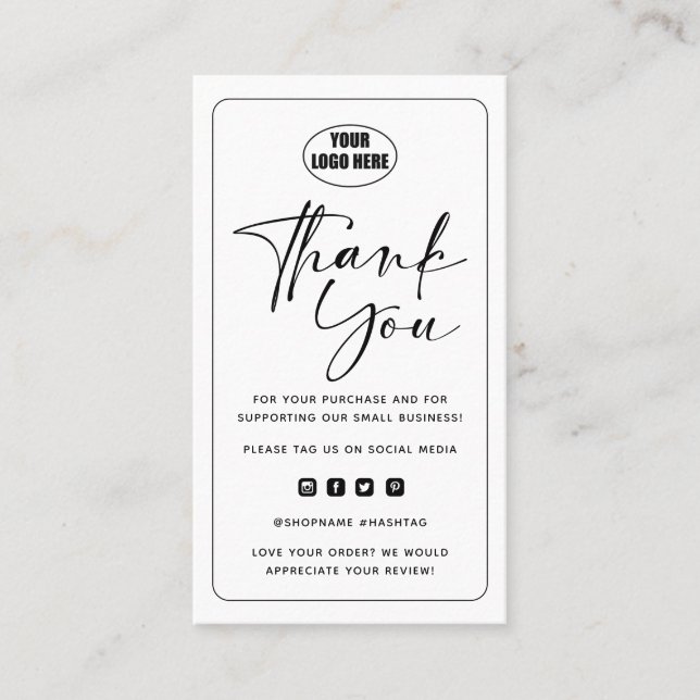 Modern Minimal Business Thank You For Order Insert (Front)