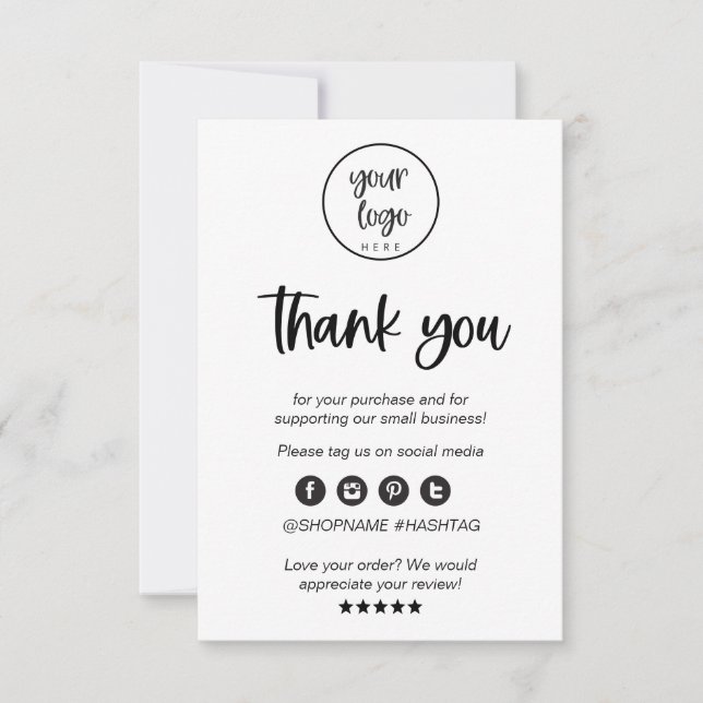 Modern Minimal Business Thank You For Order Insert (Front)