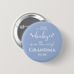 Modern Minimal Butterfly Calligraphy Grandma-to-be 6 Cm Round Badge