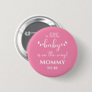 Modern Minimal Butterfly Calligraphy Mummy-to-be 6 Cm Round Badge