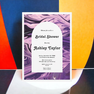 Modern Minimal Calligraphy Abstract Bridal Shower Invitation