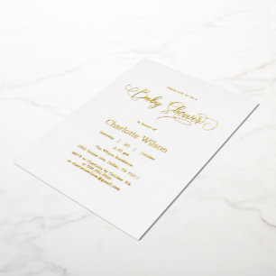 Modern Minimal Calligraphy Baby Boy Shower