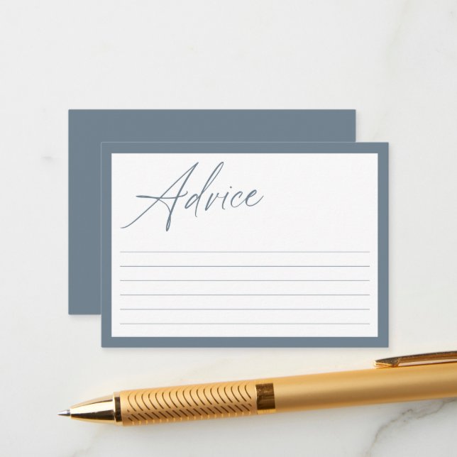 Modern Minimal Calligraphy | Baby Shower Advice Card (Front/Back In Situ)