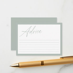 Modern Minimal Calligraphy Baby Shower Advice Card