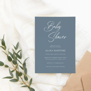 Modern Minimal Calligraphy   Baby Shower Invitation