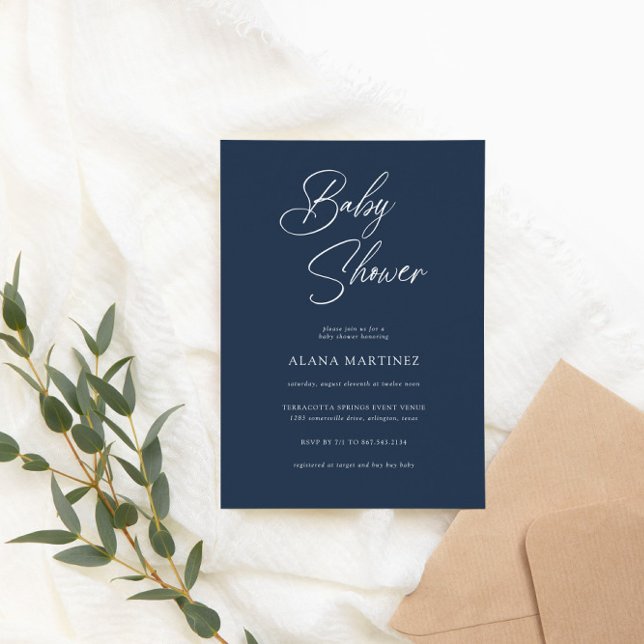 Modern Minimal Calligraphy | Baby Shower Invitation (Creator Uploaded)