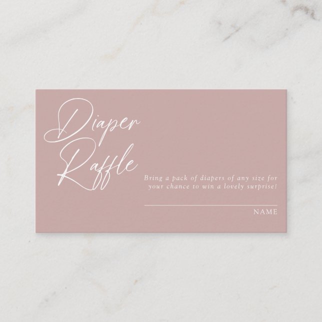 Modern Minimal Calligraphy | Diaper Raffle Enclosure Card (Front)