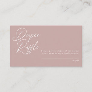 Modern Minimal Calligraphy Diaper Raffle Enclosure Card