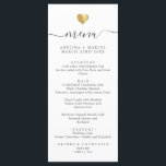 Modern Minimal Calligraphy Gold Heart Wedding Menu<br><div class="desc">This chic wedding menu shines with simplicity. Modern typography,  gorgeous calligraphy accented by a pretty heart in (printed) gold,  this suite is both minimal and elegant.</div>