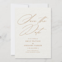 Modern Minimal Calligraphy Gold Wedding