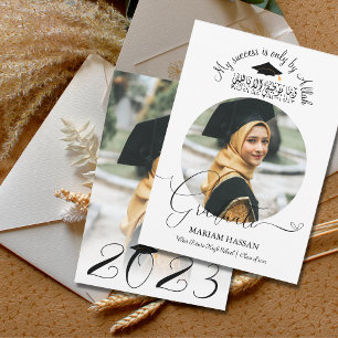 Modern Minimal Calligraphy Muslim Graduation Invitation