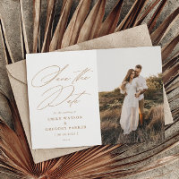 Modern Minimal Calligraphy Wedding Photo