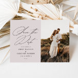 Modern Minimal Calligraphy Wedding Photo Save The Date<br><div class="desc">Announce the good news in style with this elegant photo save the date card featuring elegant calligraphy. The reverse side features more room for any additional details you may wish to provide to your guests.</div>