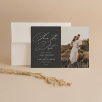 Modern Minimal Calligraphy Wedding Photo