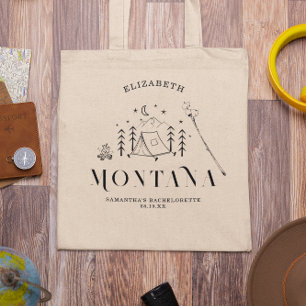 Modern Minimal Camping   Bachelorette Tote Bag