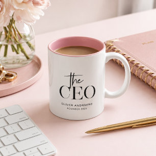 Modern Minimal CEO Mug   Personalised Boss Lady 
