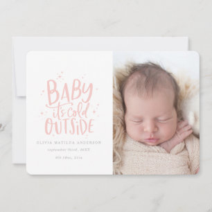 Modern minimal chic Christmas birth announcement