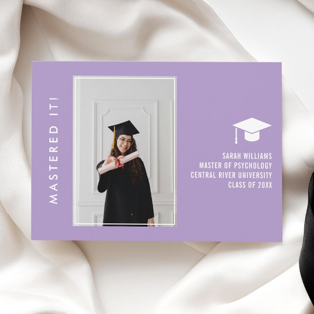 Modern Minimal Chic Masters Grad Announcement Card (Creator Uploaded)
