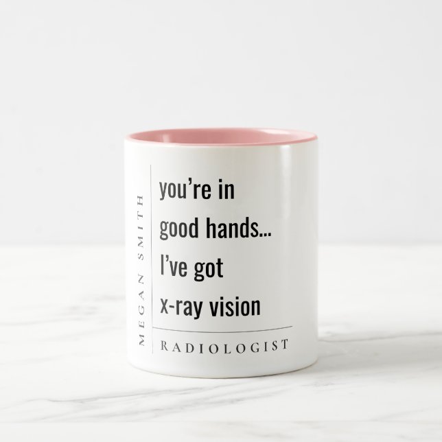 Modern Minimal Chic Motivational Radiologist Gift Two-Tone Coffee Mug (Center)