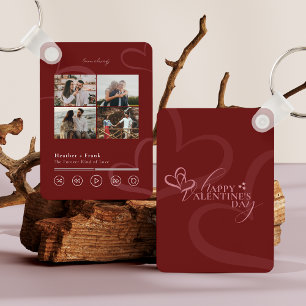 Modern Minimal Chic Music Player Photo Valentine's Key Ring