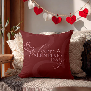 Modern Minimal Chic Music Player Valentine's Day Cushion