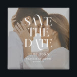 Modern Minimal Chic Photo Wedding Save the Date Magnet<br><div class="desc">Minimal modern wedding save the date magnetwith elegant chic typography and your personalised photo.</div>