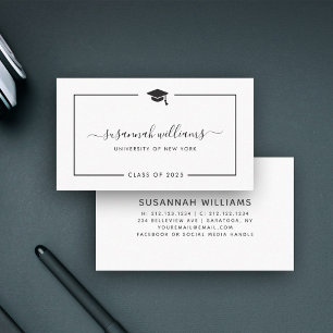 Modern Minimal Chic Script Graduation Calling Card