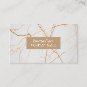 Modern Minimal Chic Stylish Fashion white Marble  Business Card
