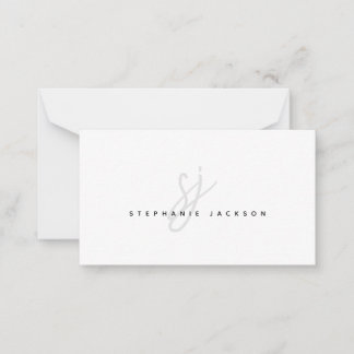 Modern Minimal Chic Stylish Monogram Professional  Card