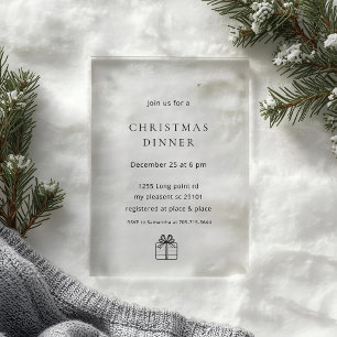 Modern Minimal Christmas Dinner Acrylic Invitations