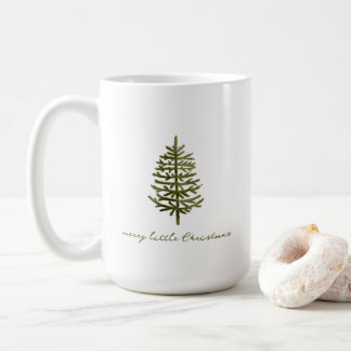 modern minimal Christmas evergreen tree holiday Coffee Mug
