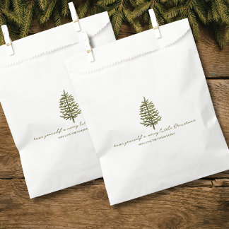modern minimal Christmas evergreen tree holiday Favour Bag