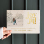 Modern minimal Christmas  Foil Holiday Card<br><div class="desc">Modern minimal joyful Christmas photo holiday foil card. Beautiful bold graphic typography design. Part of a collection.</div>