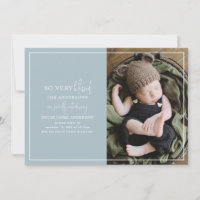 Modern minimal Christmas photo birth announcement