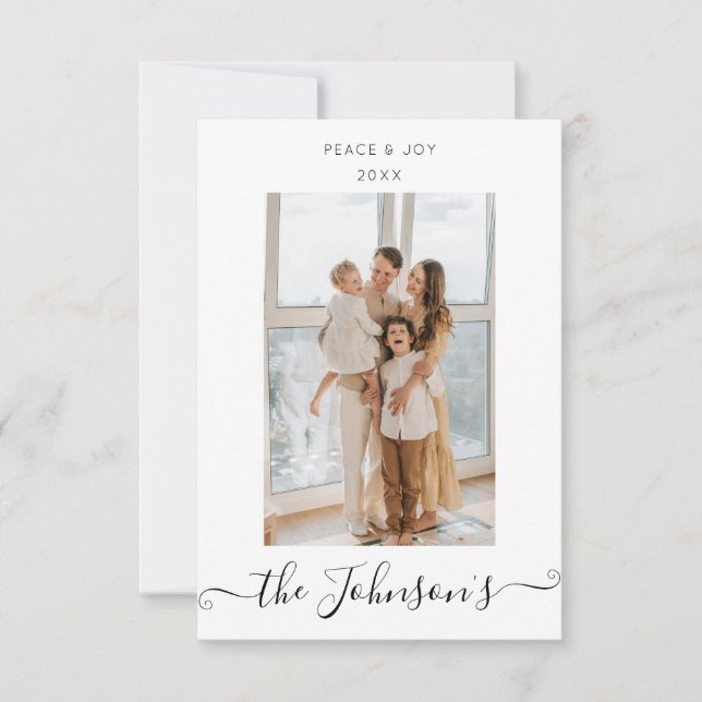 Modern Minimal Christmas Photo Card (Front)