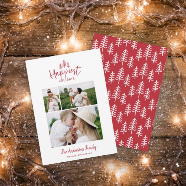 Modern minimal Christmas rustic photo Holiday Card (Creator Uploaded)