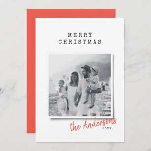 Modern minimal Christmas vintage indie photo Holiday Card