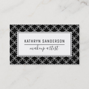 MODERN MINIMAL CIRCLE pattern simple black white Business Card
